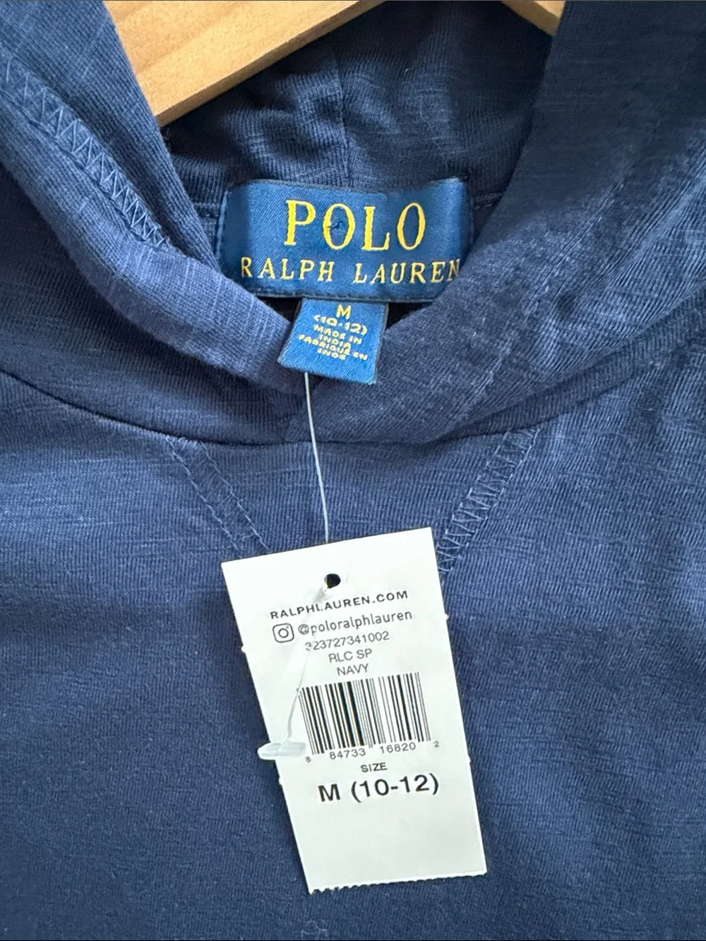 BNWT Polo by Ralph Lauren Boys size M 10-12 Navy hoodie